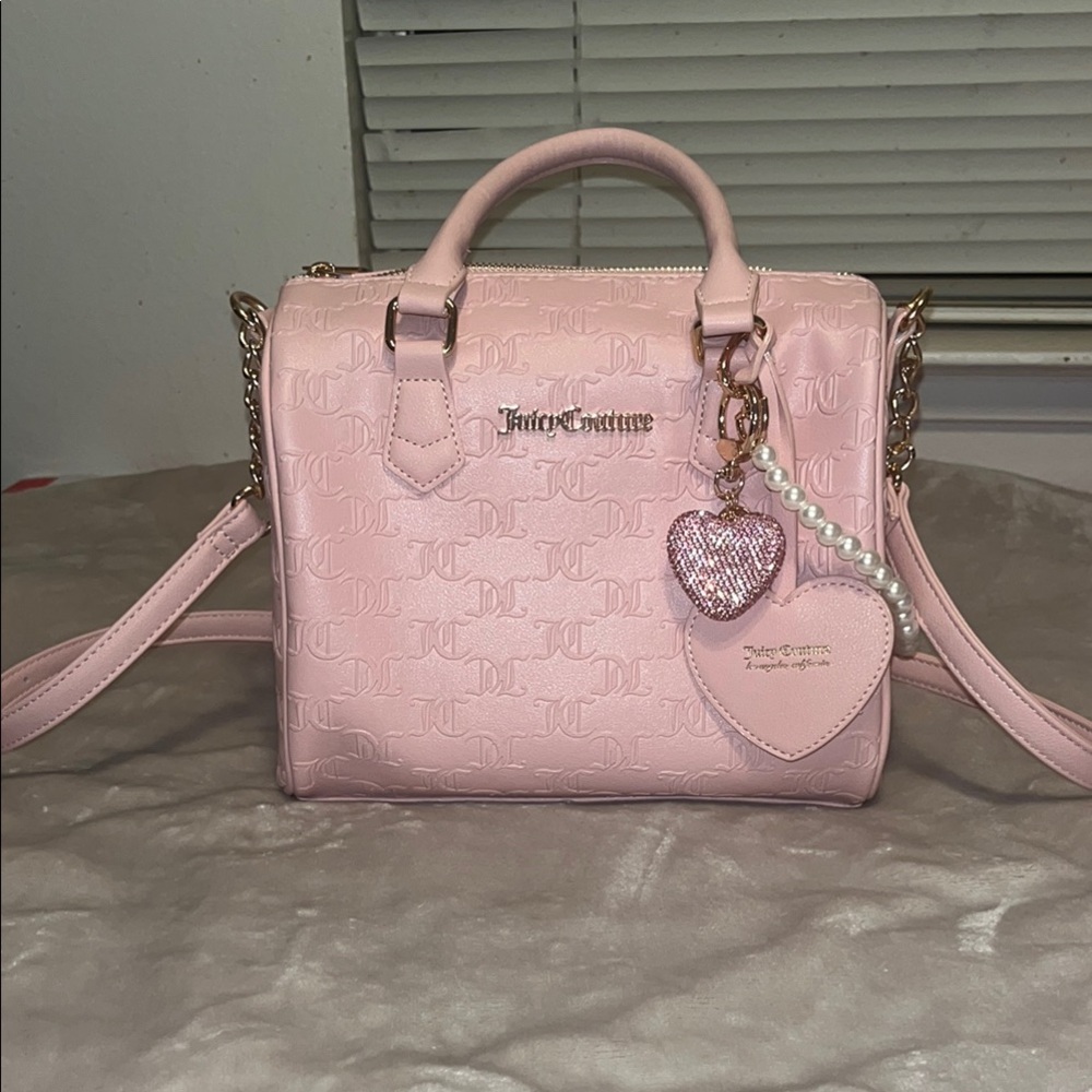 Juicy Couture Pink Crossbody Bag with Gold Accents